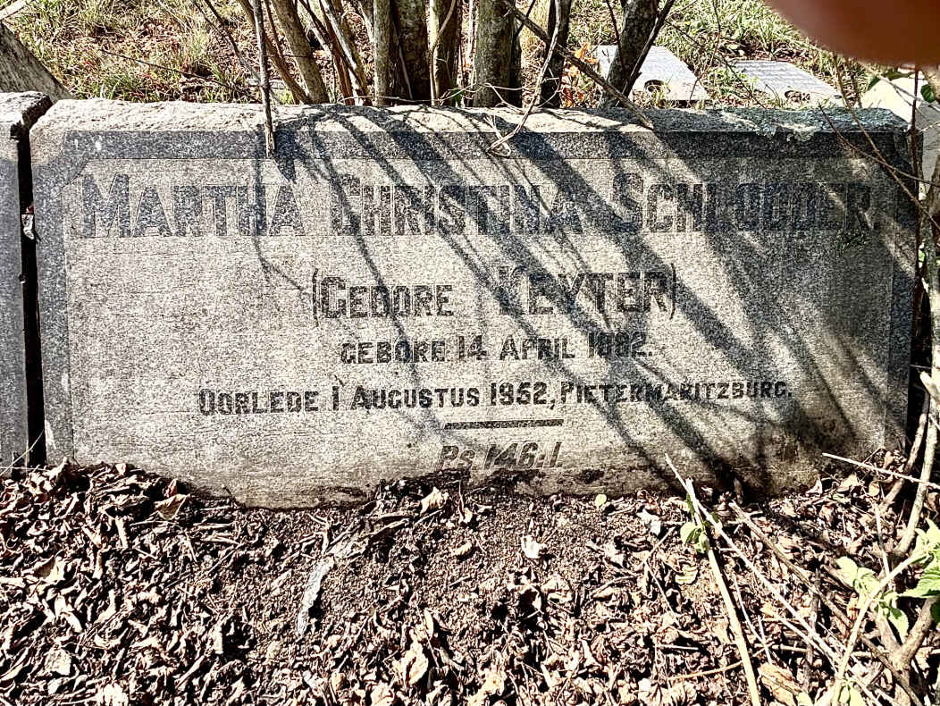SCHLODDER Martha Christina nee KEYTER 1882-1952