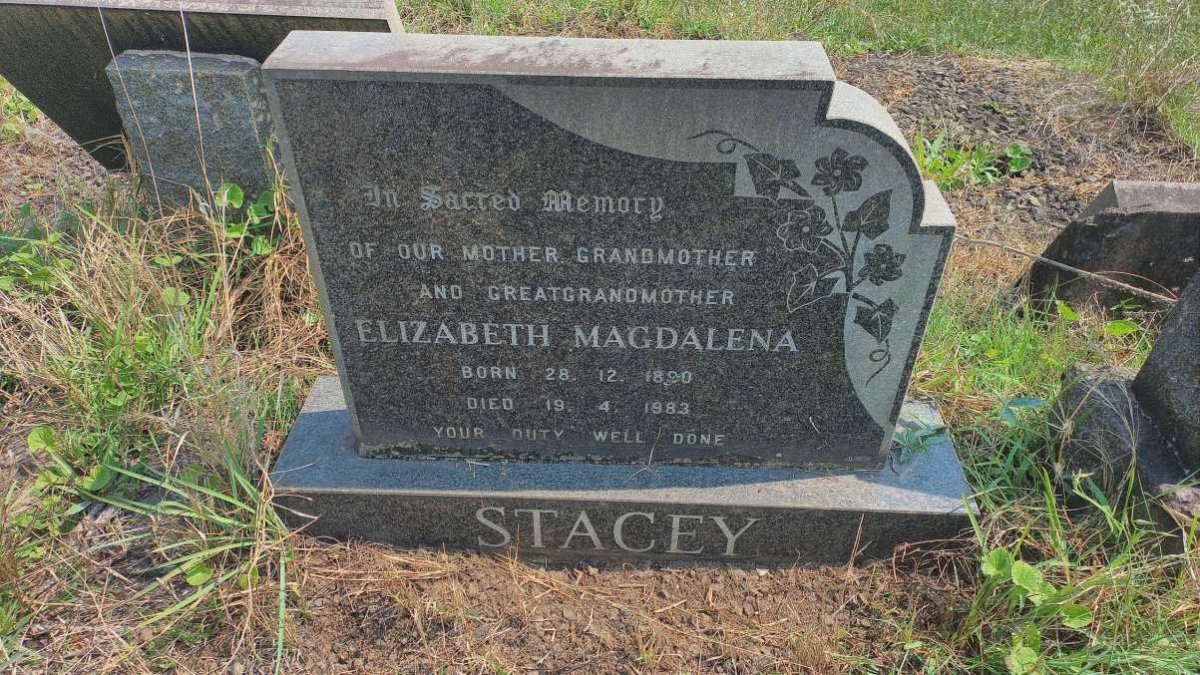 STACEY Elizabeth Magdalena 1890-1983