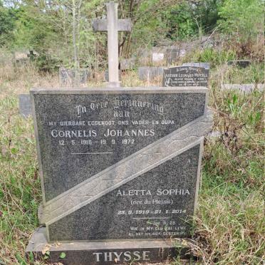 THYSSE Cornelis Johannes 1916-1972 & Aletta Sophia DU PLESSIS 1919-2014