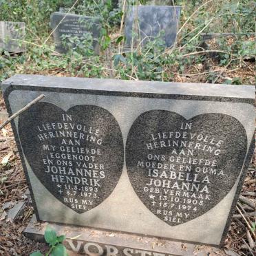 VORSTER Johannes Hendrik 1893-1973 & Isabella Johanna VERMAAK 1905-1974