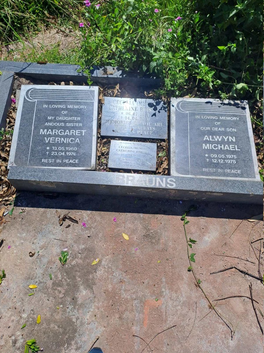 BRAUNS Alwyn Michael -1975 :: BRAUNS Margaret Vernica 1960-1976 :: BRISSET Cecelia Catherine 1954-2010 _1