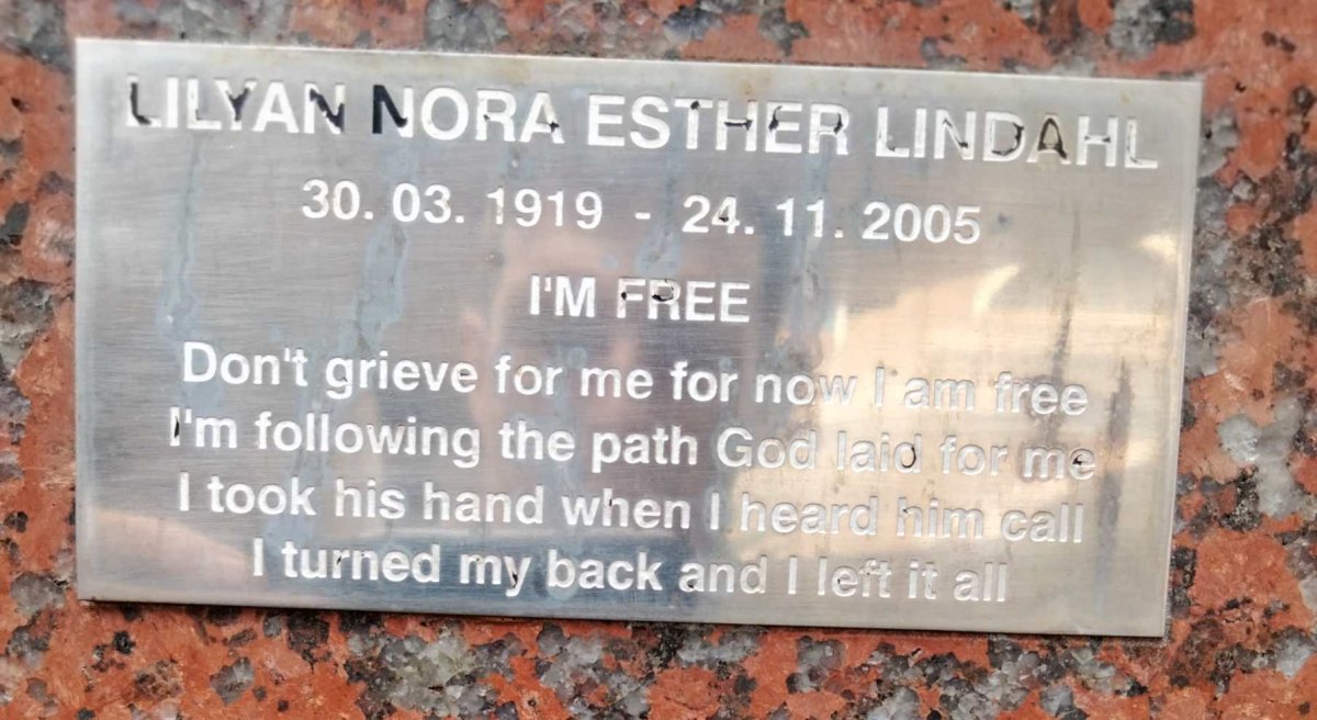 LINDAHL Lilyan Nora Esther 1919-2005
