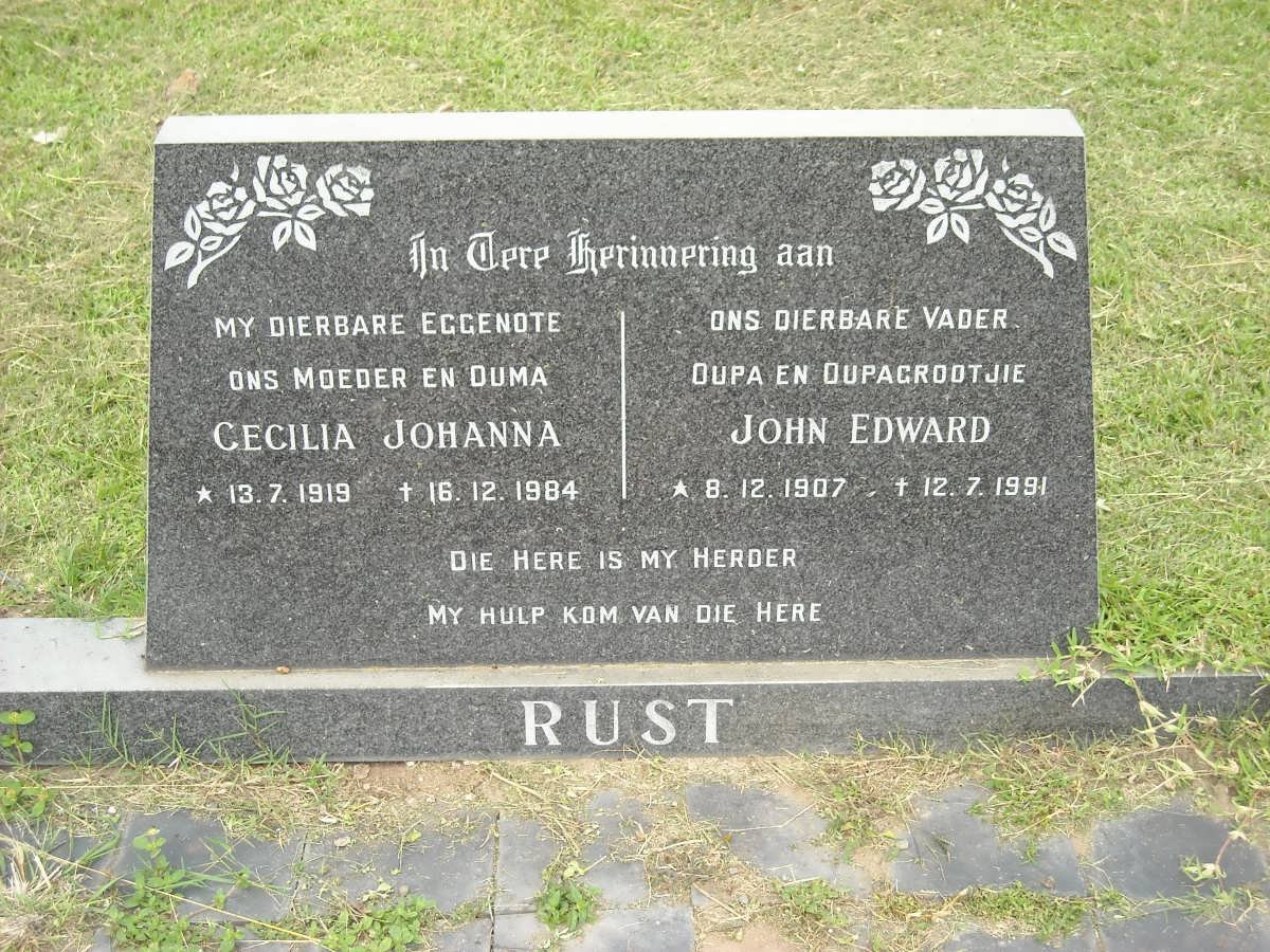 RUST John Edward 1907-1991 &amp; Cecilia Johanna 1919-1984