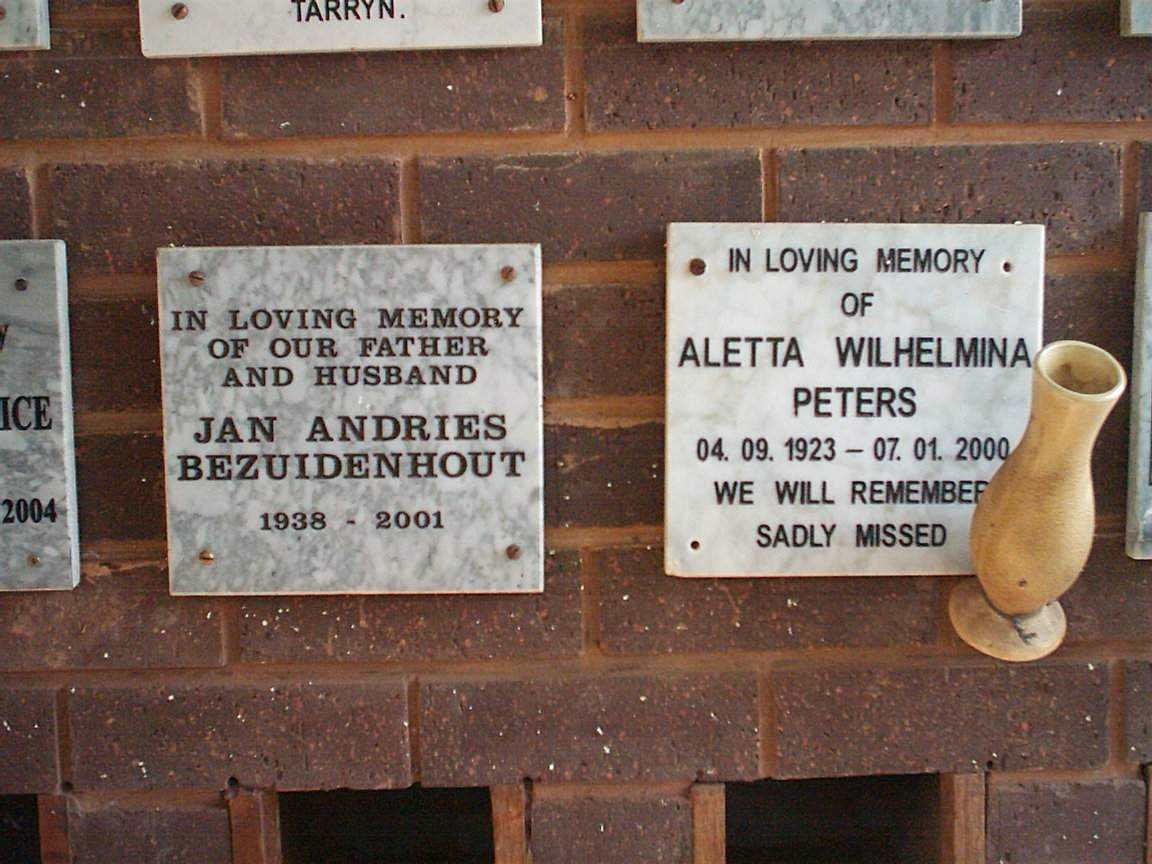 BEZUIDENHOUT Jan Andries 1938-2001