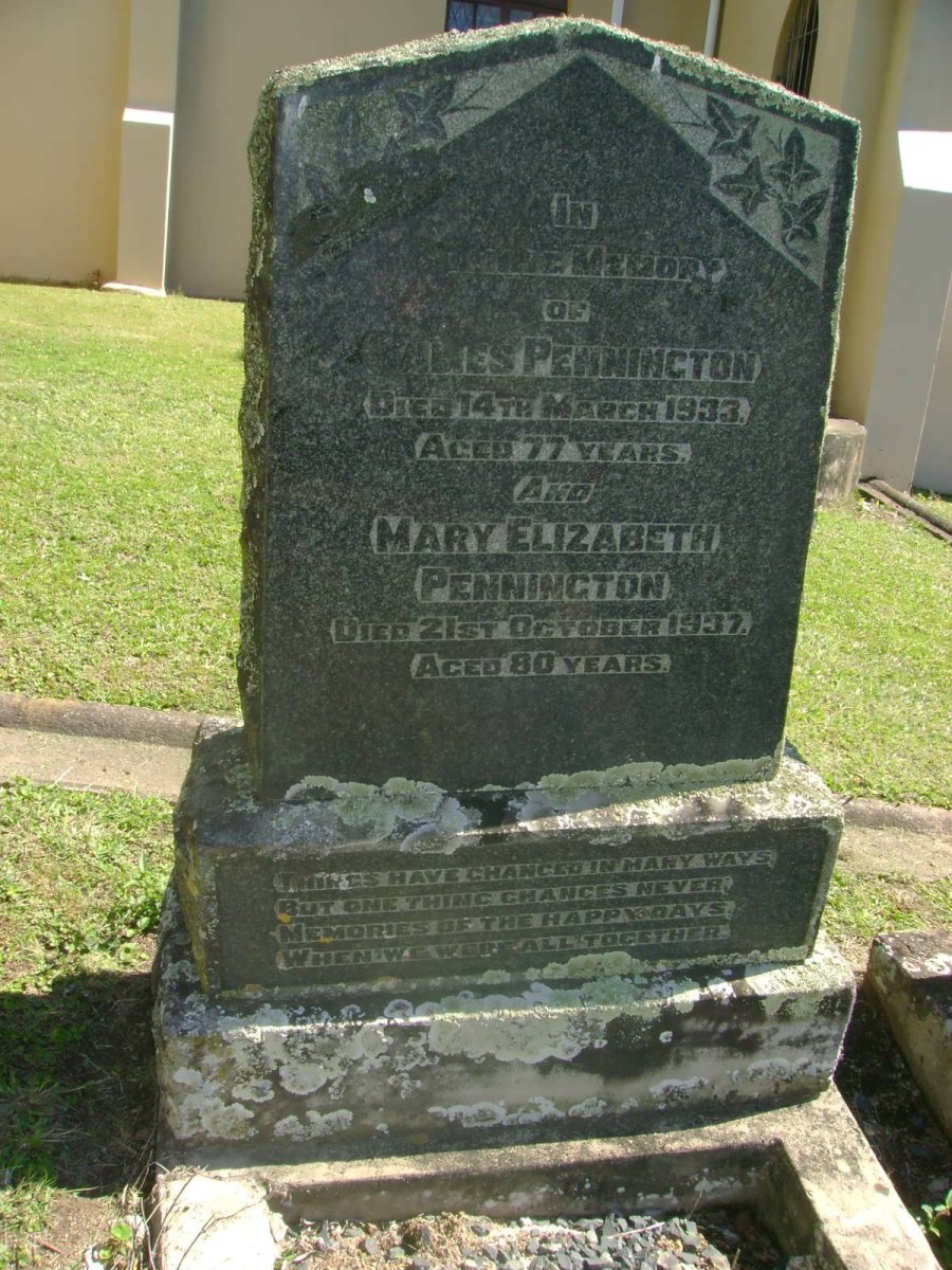 PENNINGTON James -1933 &amp; Mary Elizabeth -1937