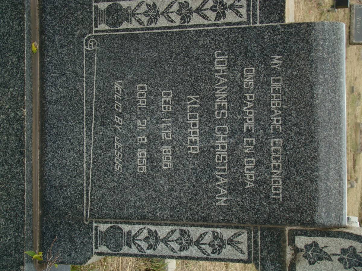 KLOPPER Johannes Christiaan 1896-1956