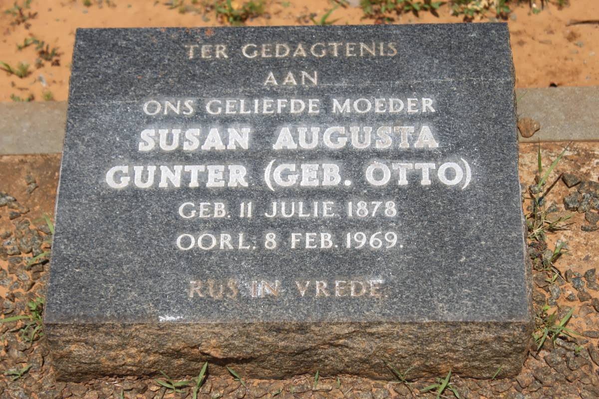 GUNTER Susan Augusta nee OTTO 1879-1969