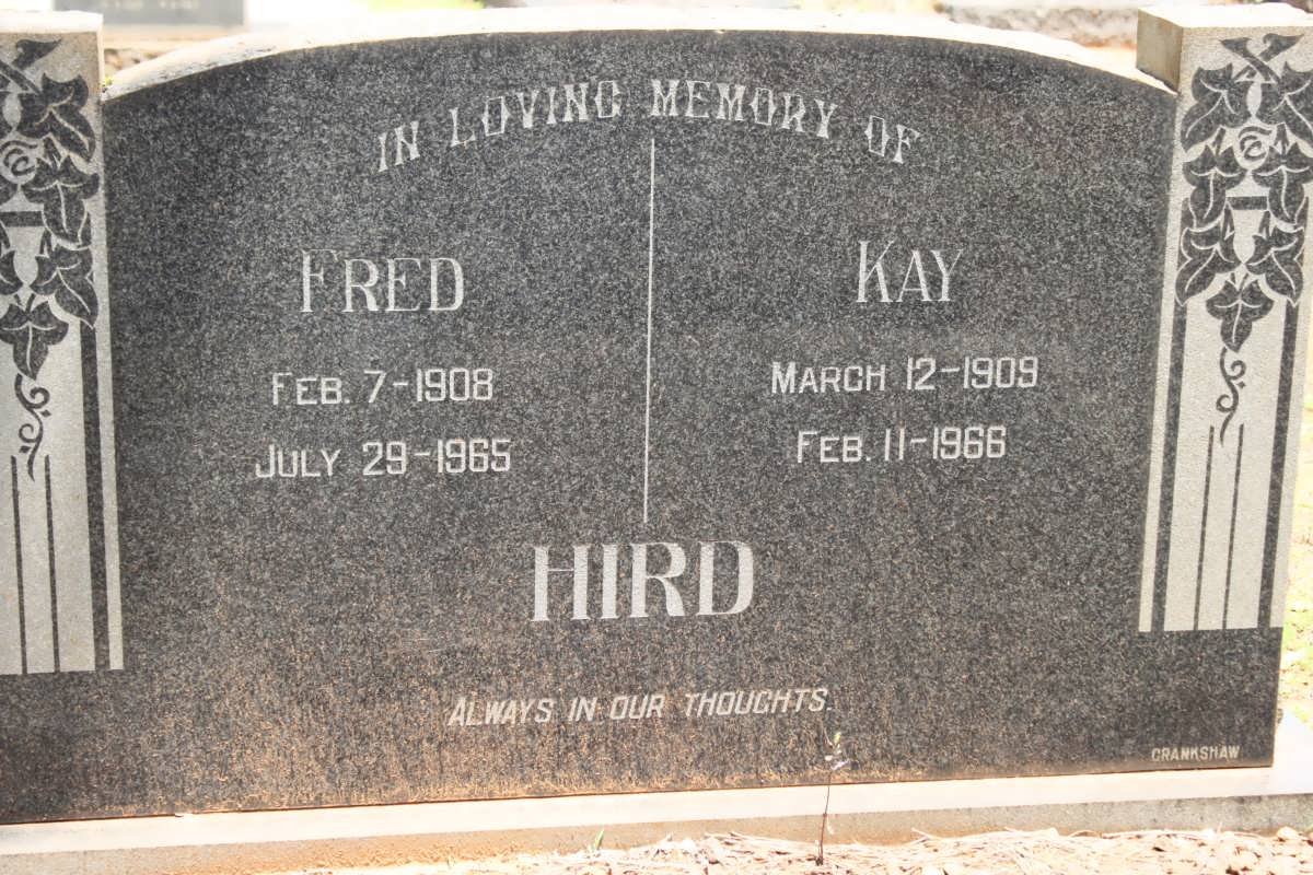 HIRD Fred 1908-1965 &amp; Kay 1909-1966