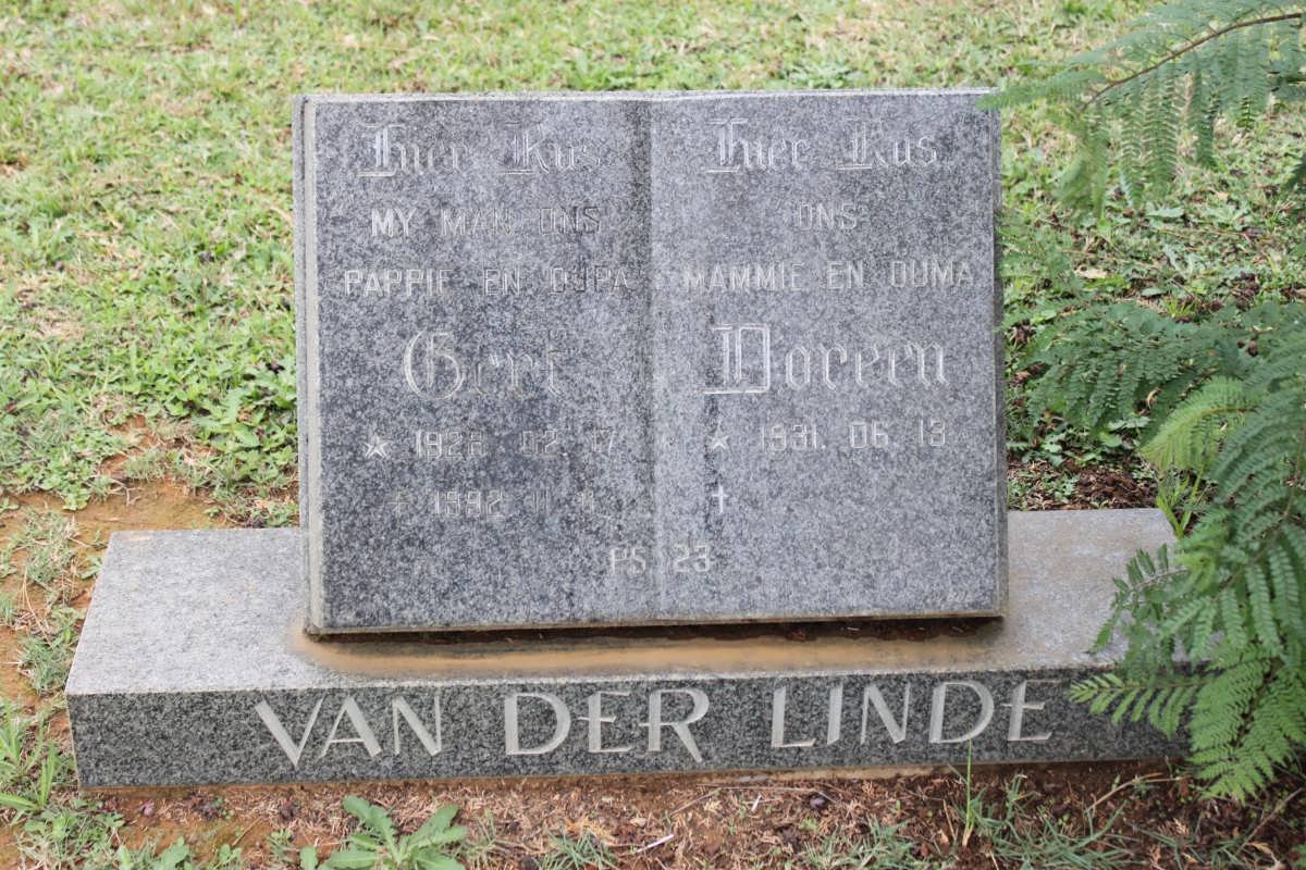 LINDE Gert, van der 1928-1992 &amp; Doreen 1931-