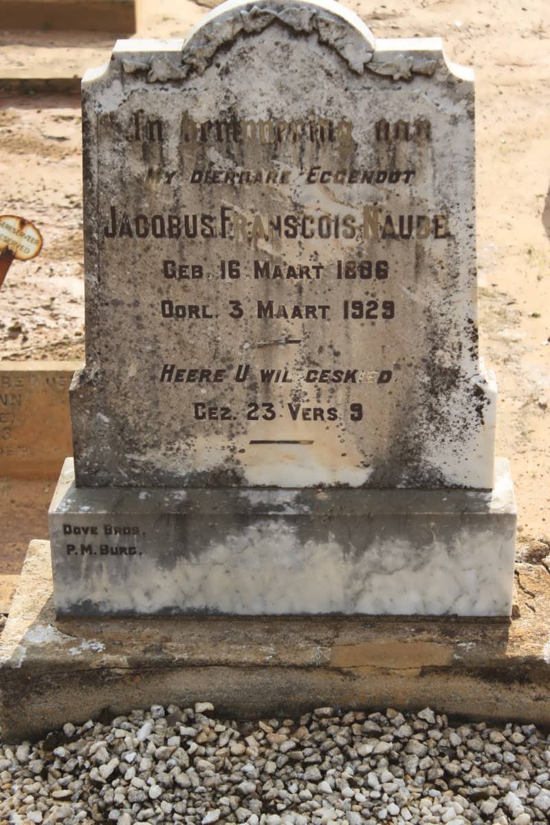 NAUDE Jacobus Franscois 1886-1929
