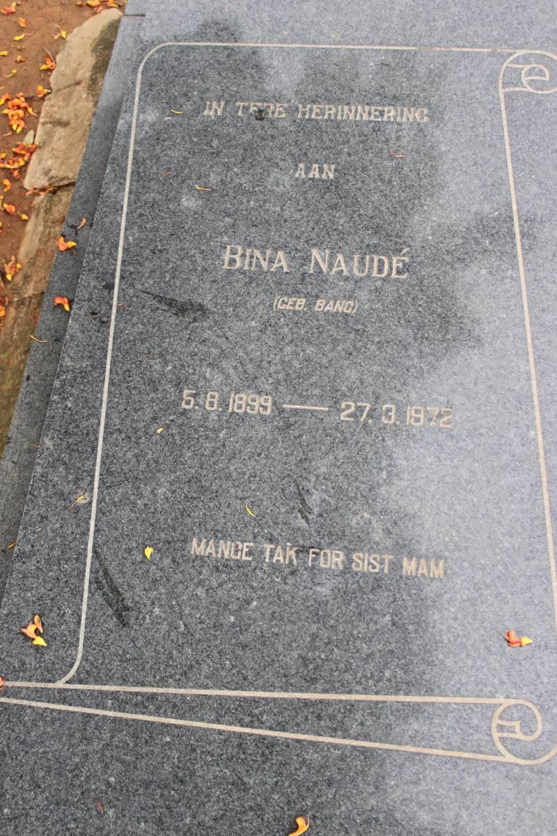NAUDE Bina nee BANG 1899-1972