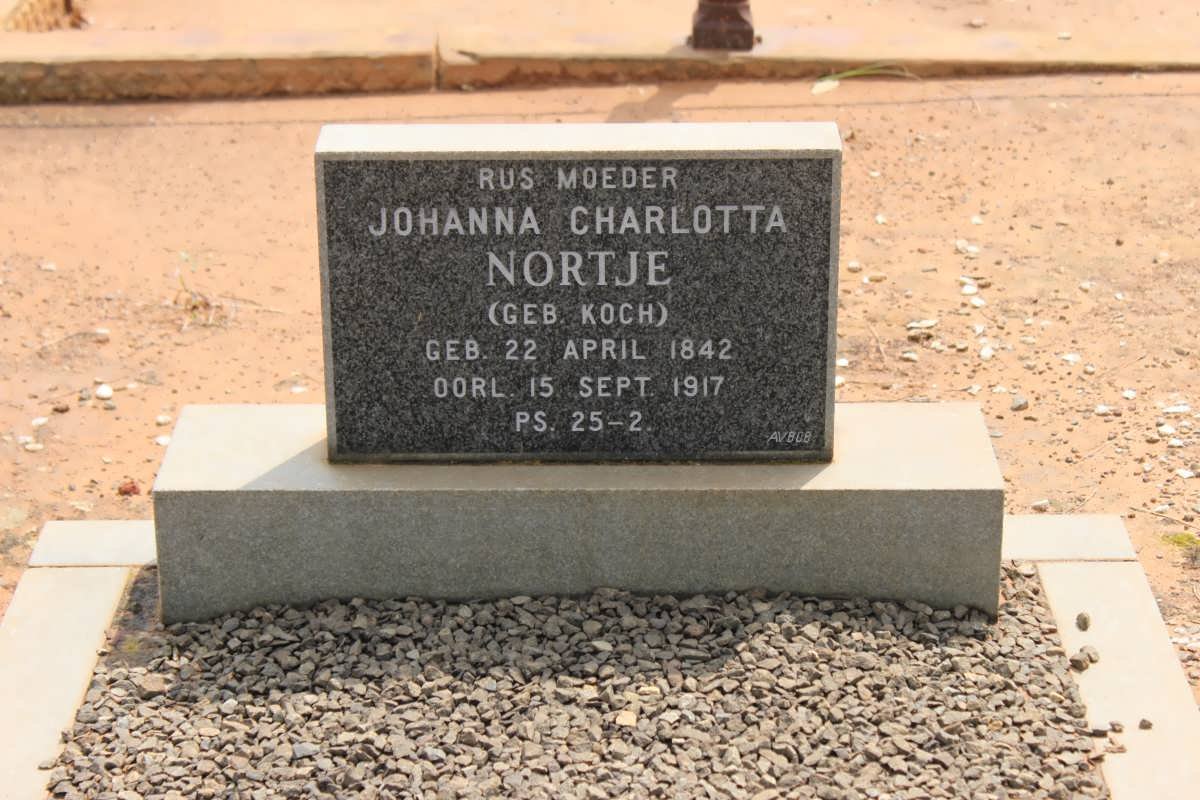 NORTJÉ Johanna Charlotta nee KOCH 1842-1917