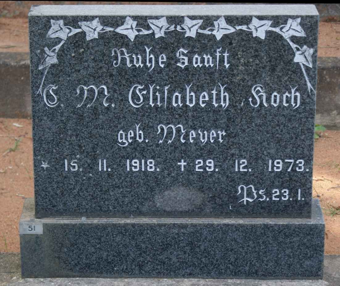 HOCH C.M. Elisabeth nee MEYER 1918-1973