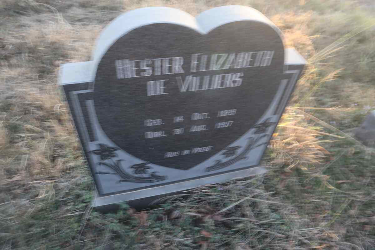 VILLIERS Hester Elizabeth, de