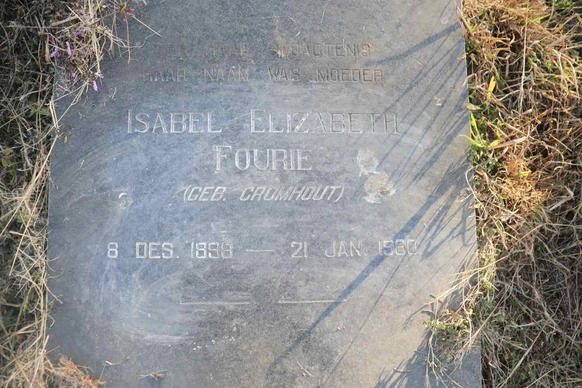 FOURIE Isabel Elizabeth nee CROMHOUT 1898-1980