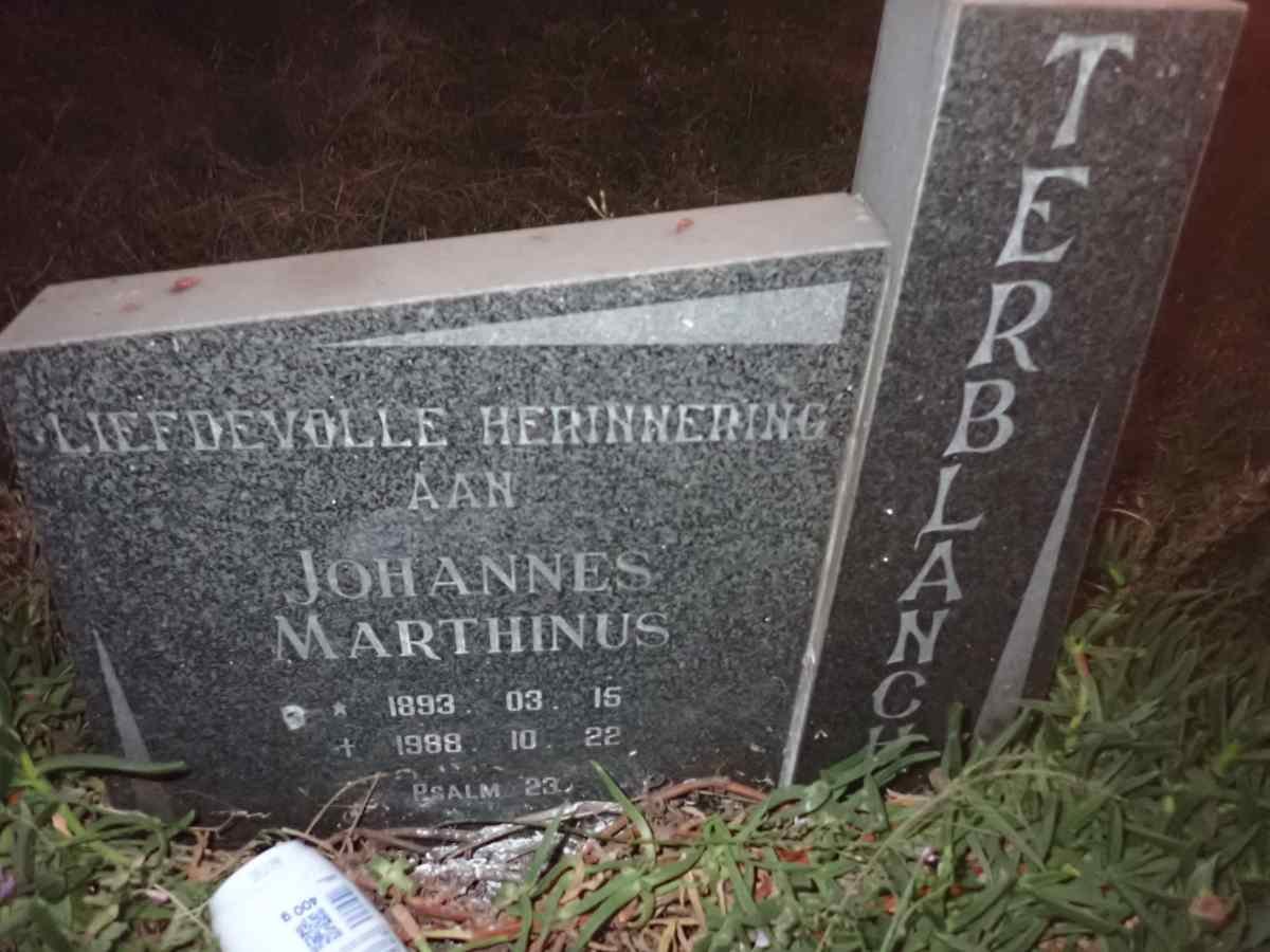 TERBLANCHE Johannes Marthinus 1893-1988