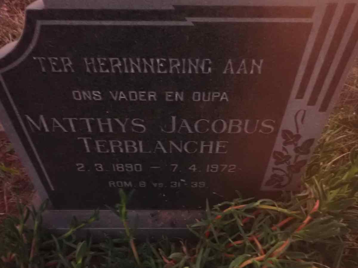TERBLANCHE Matthys Jacobus 1890-1972