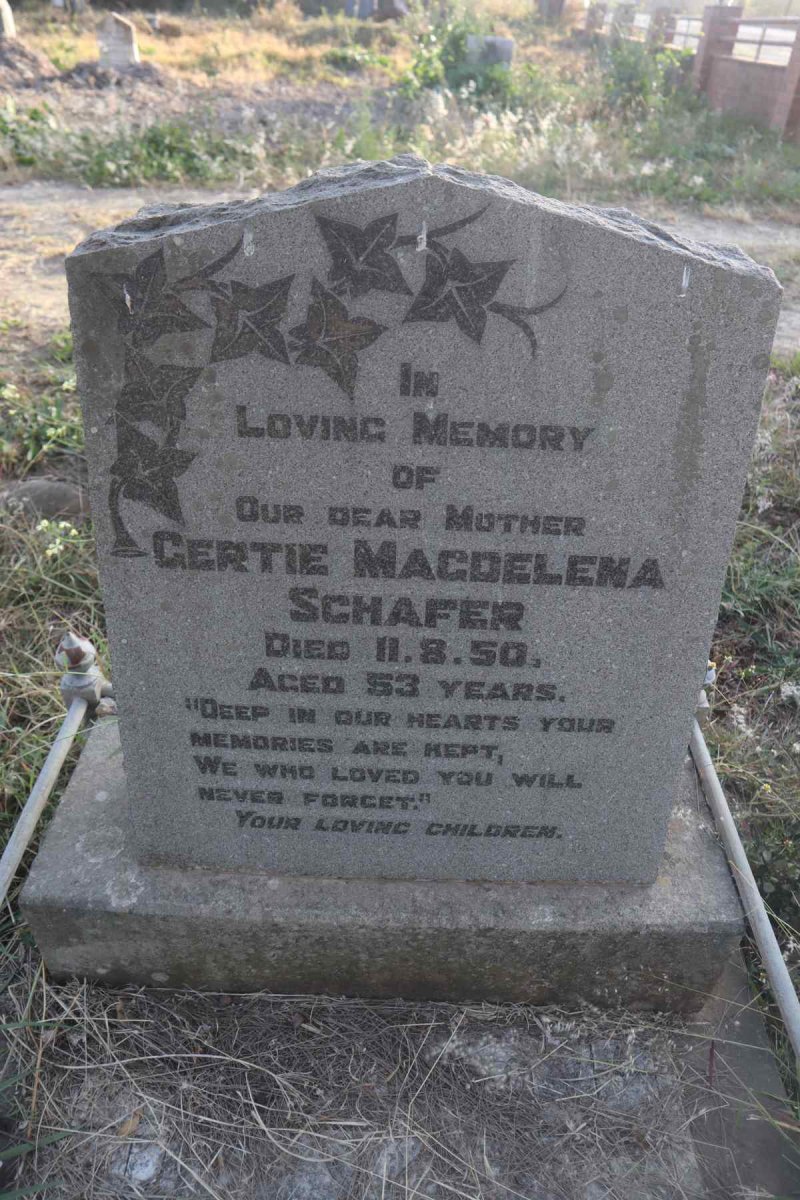 SCHAFER Gertie Magdalena -1950
