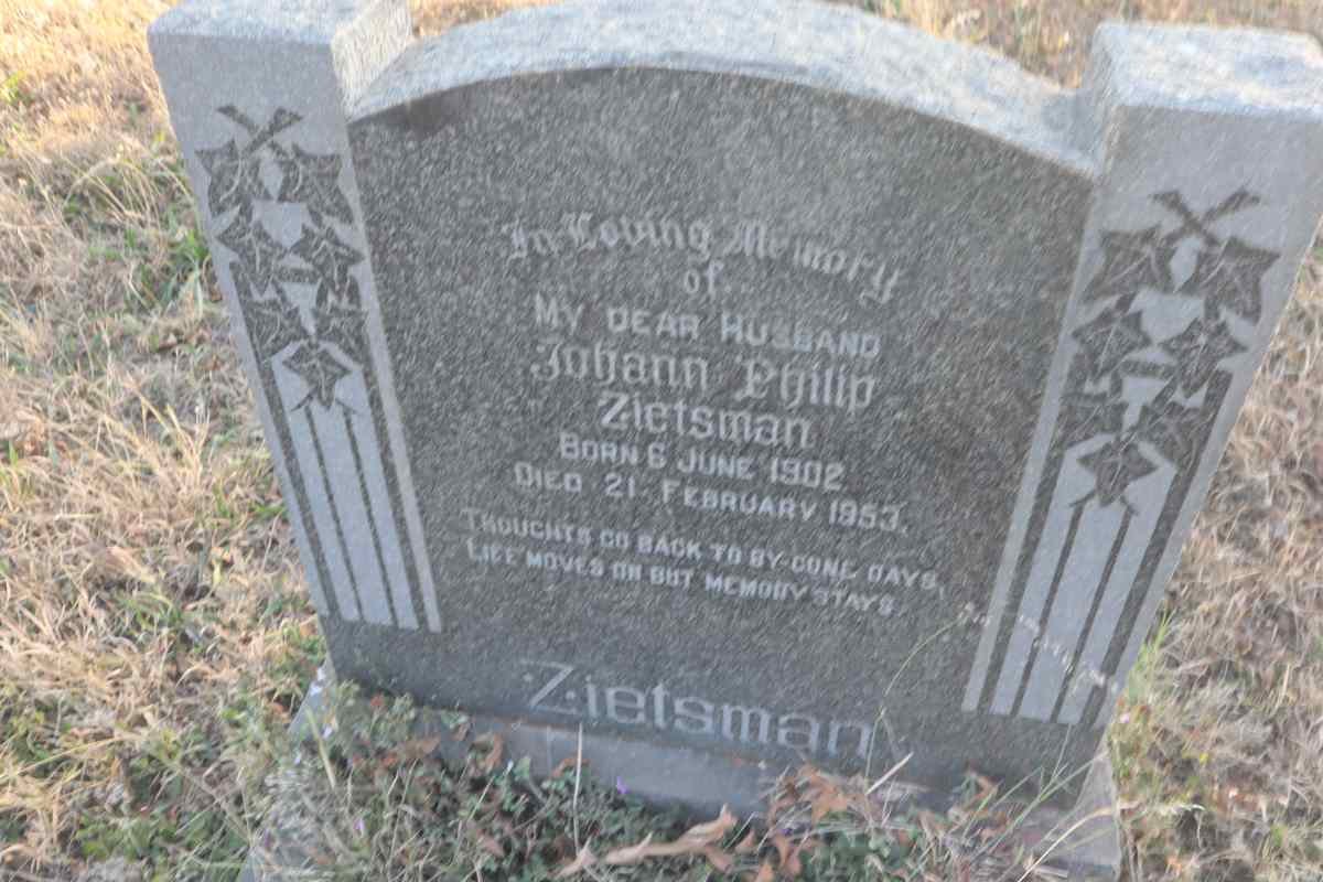 ZIETSMAN Johann Philip 1902-1953