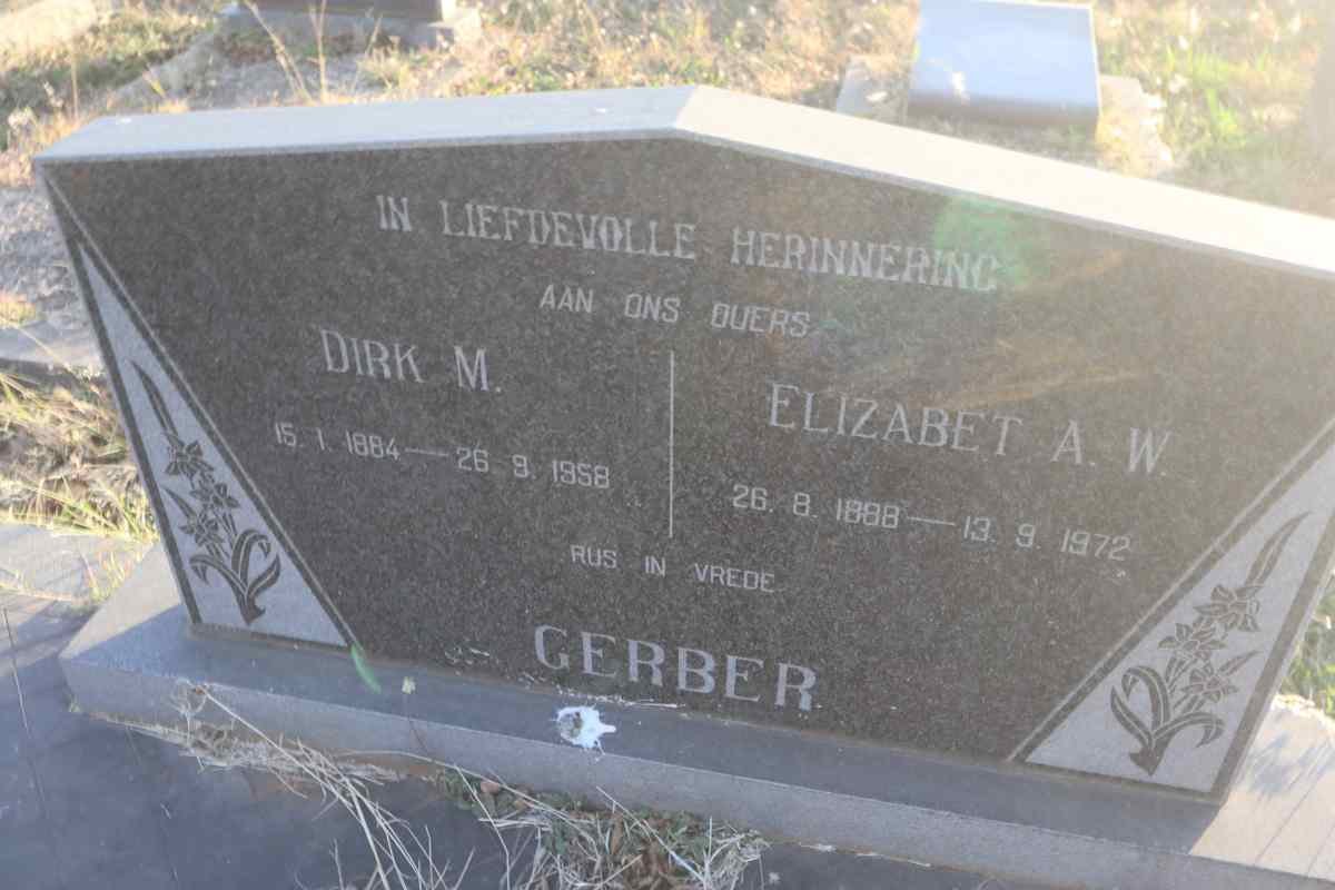 GERBER Dirk M. 1884-1958 & Elizabeth A.W. 1888-1972