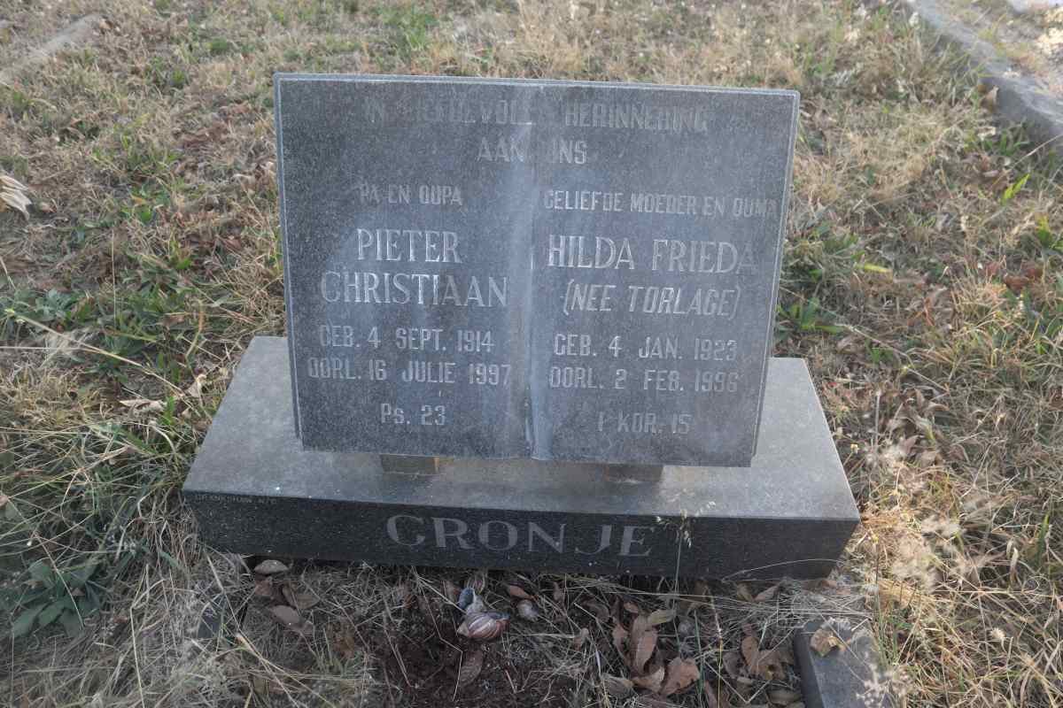 CRONJE Pieter Christiaan 1914-1997 & Hilda Frieda TORLAGE 1923-1996