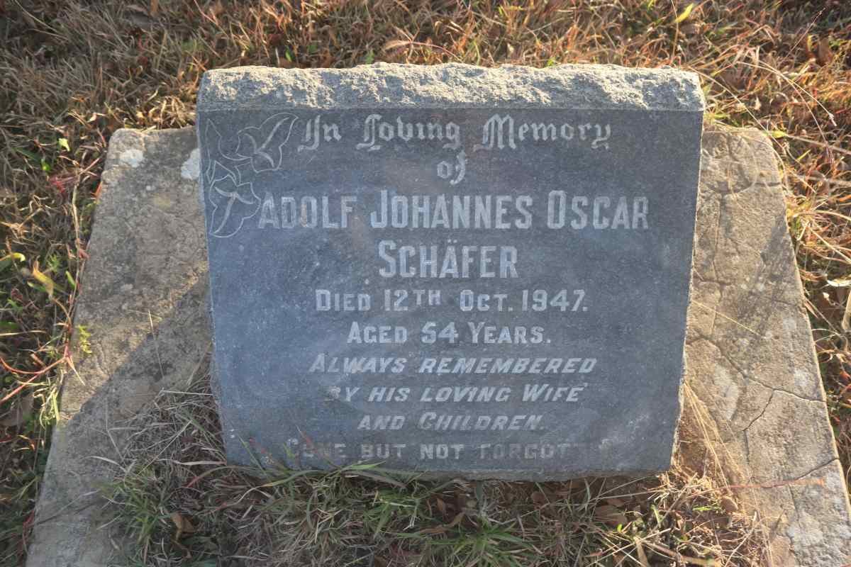 SCHAFER Adolf Johannes Oscar -1947