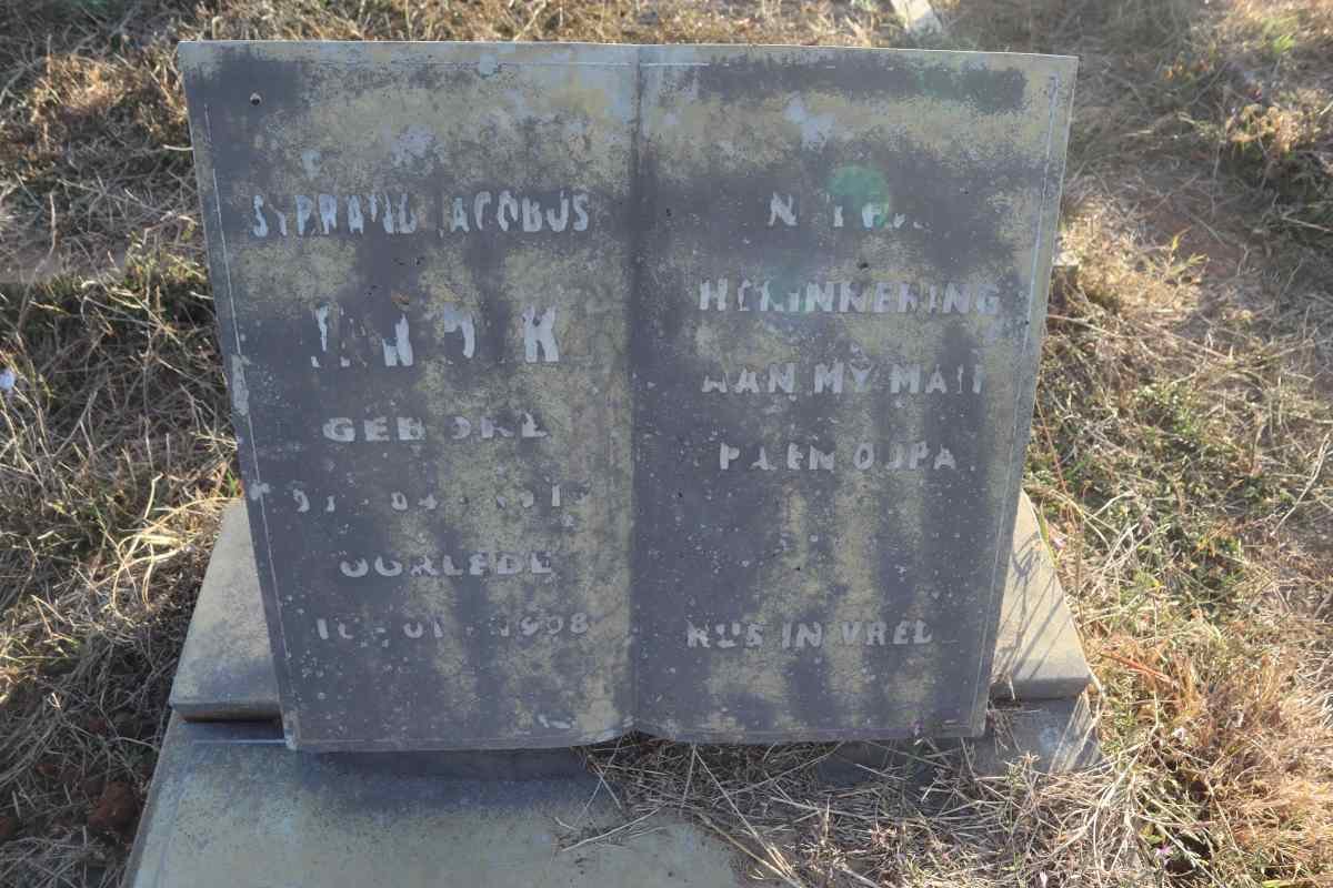 DYK Sybrand Jacobus, van -1908