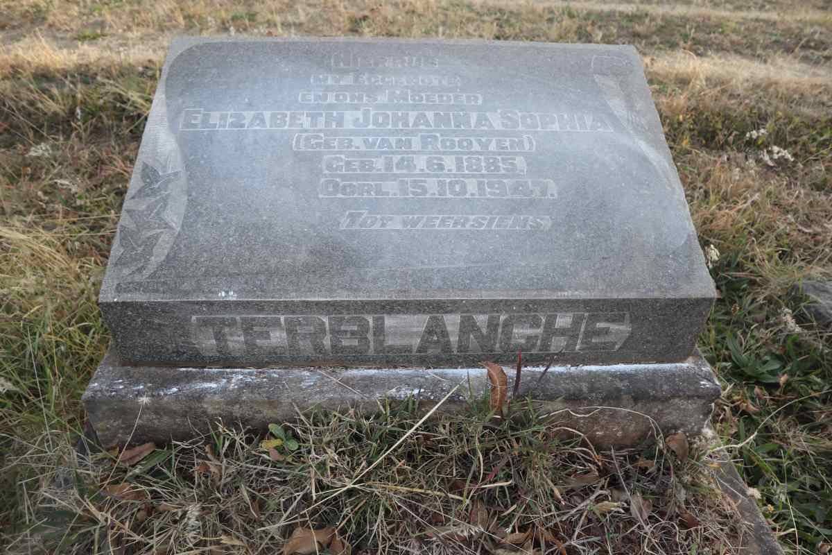 TERBLANCHE Elizabeth Johanna Sophia nee VAN ROOYEN 1885-1947 