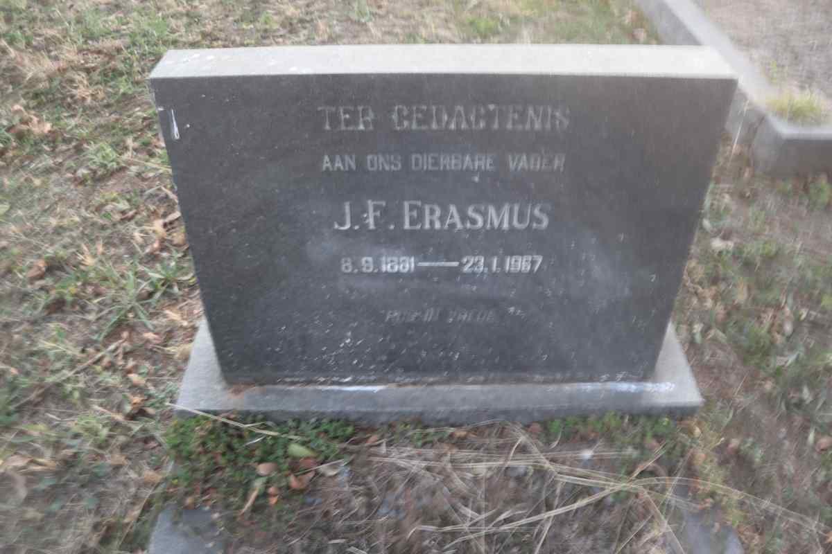 ERASMUS J.F. 1881-1967