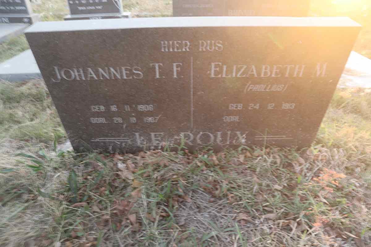 ROUX Johannes T.F., le 1906-1987 & Elizabeth M. PROLLIUS 1913-