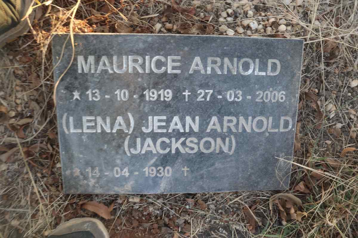 ARNOLD Maurice 1919-2006 & Jean JACKSON 1930-