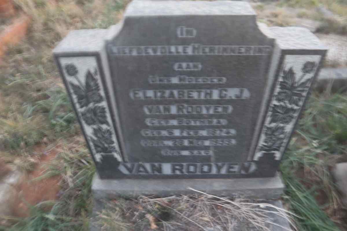 ROOYEN Elizabeth C.J., van nee BOTHMA 1874-19