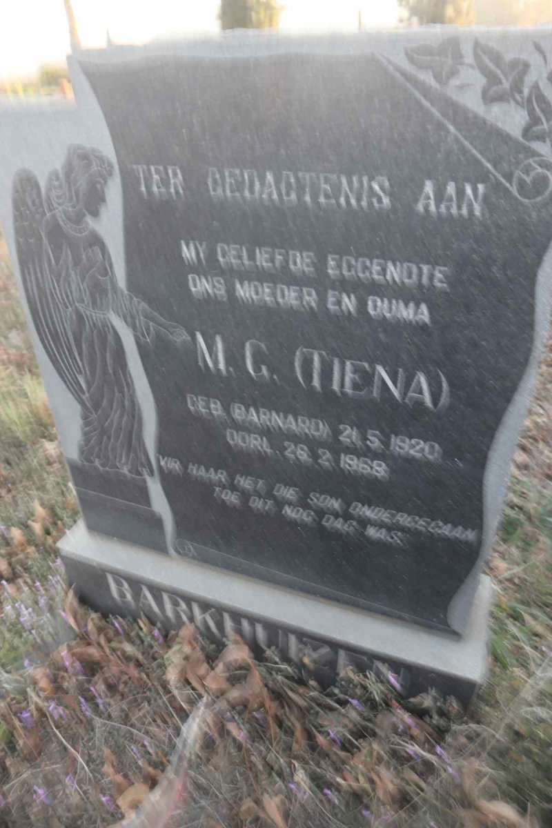 BARKHUIZEN M.G. nee BARNARD 1920-1968