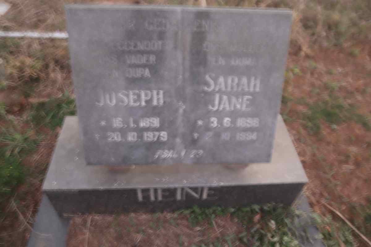 HEINE Joseph 1891-1979 & Sarah Jane 1898-1994
