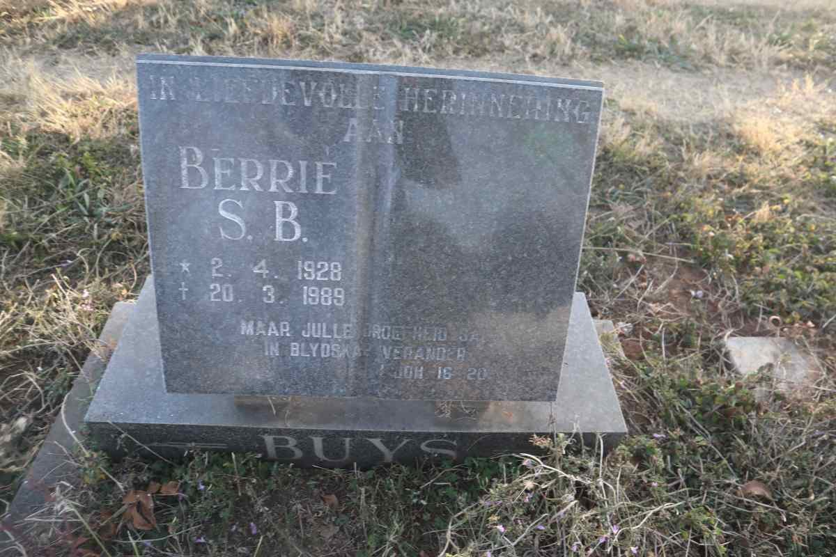 BUYS S.B. 1928-1989