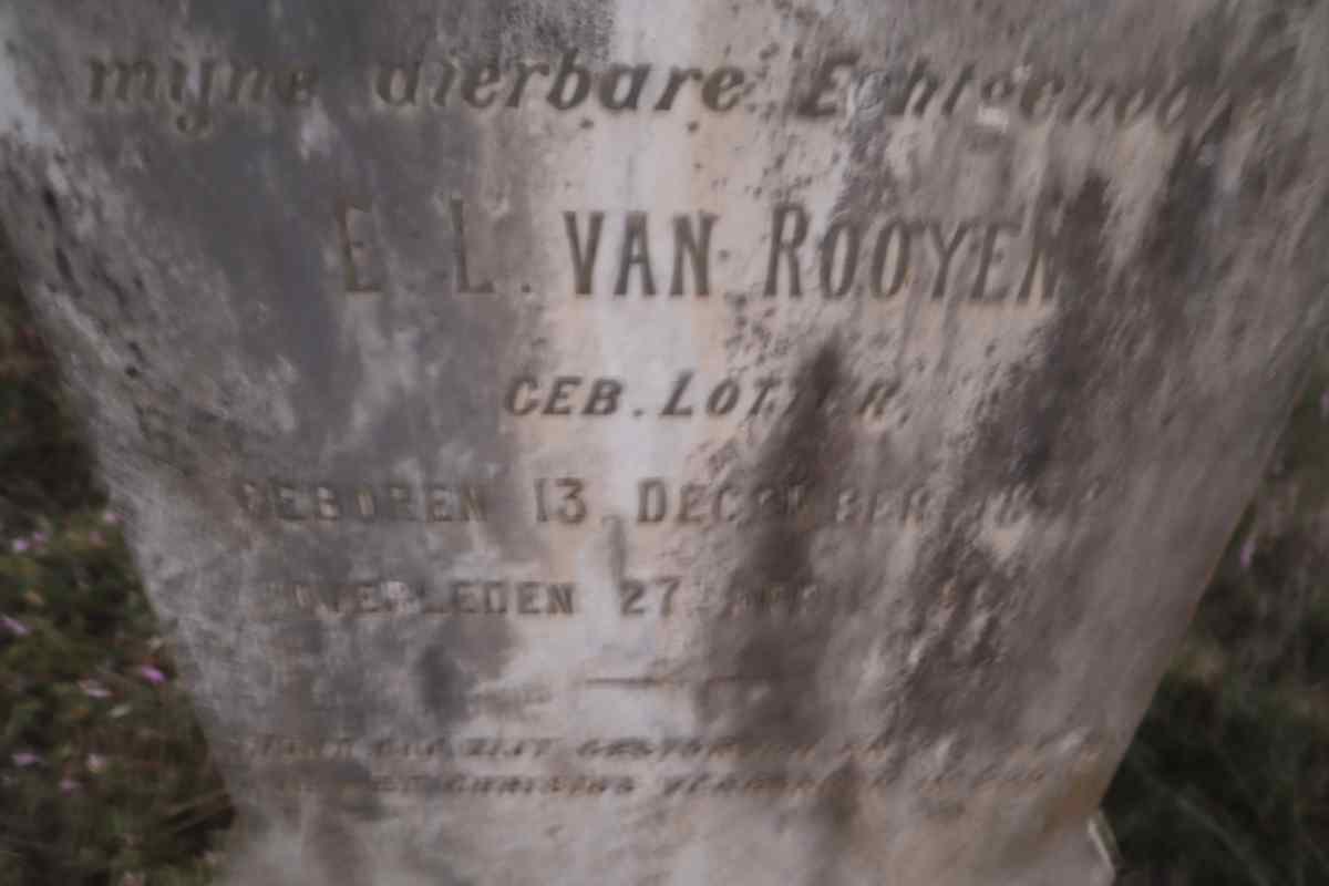 ROOYEN E.L., van nee LOTTER