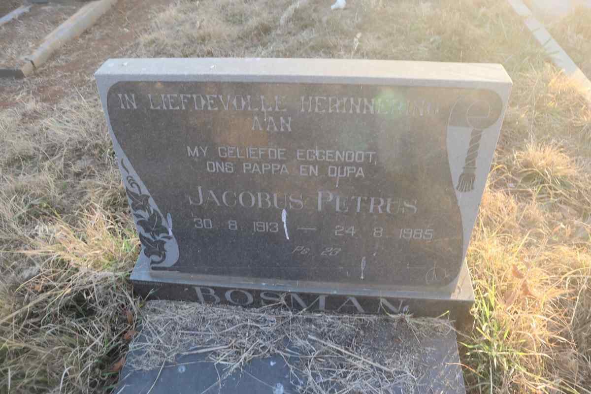 BOSMAN Jacobus Petrus 1913-1985