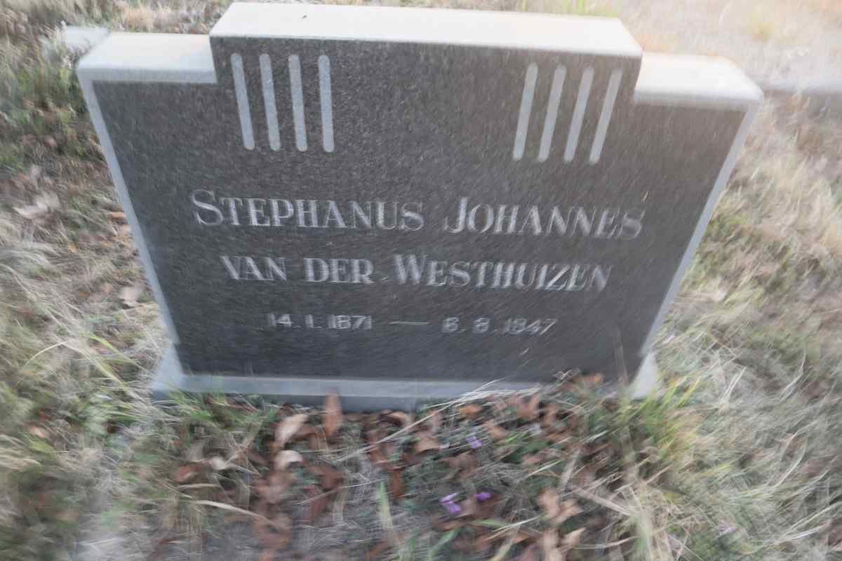 WESTHUIZEN Stephanus Johannes, van der 1871-1947