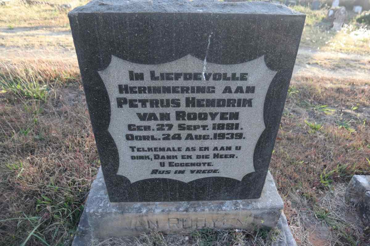 ROOYEN Petrus Hendrik, van 1881-1939