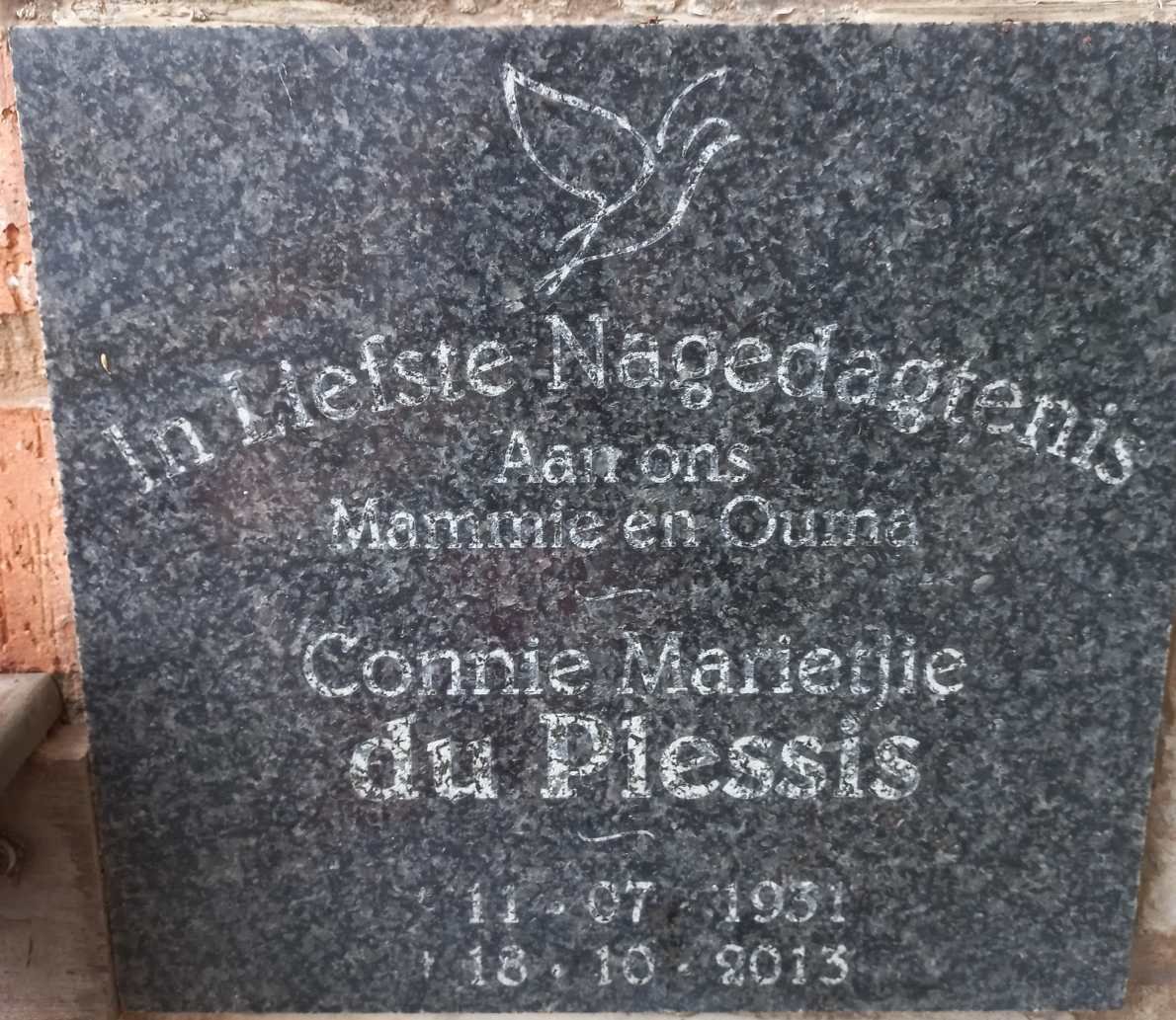 PLESSIS Connie Marietjie, du 1931-2013