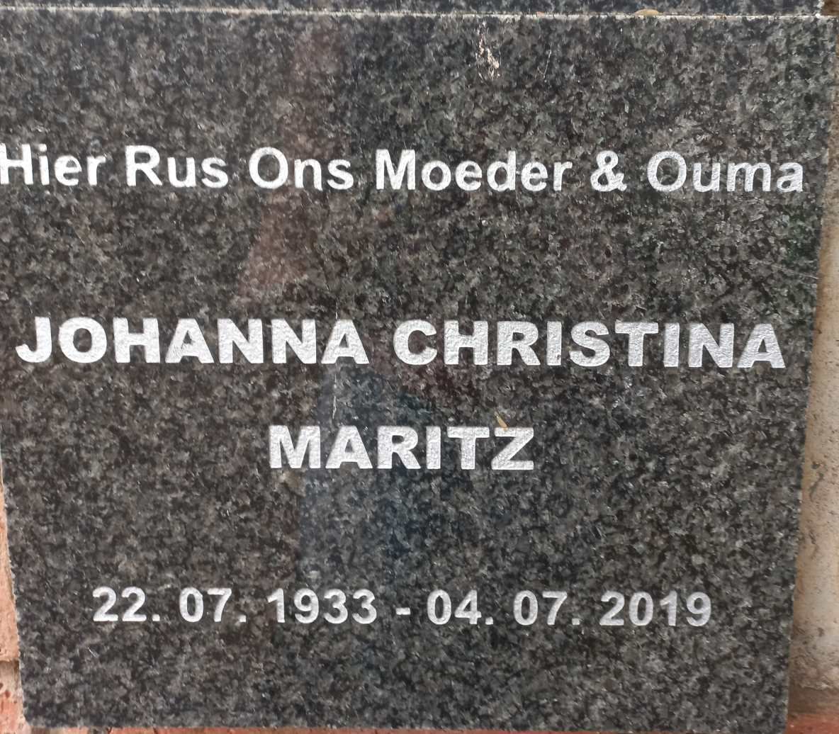MARITZ Johanna Christa 1933-2019