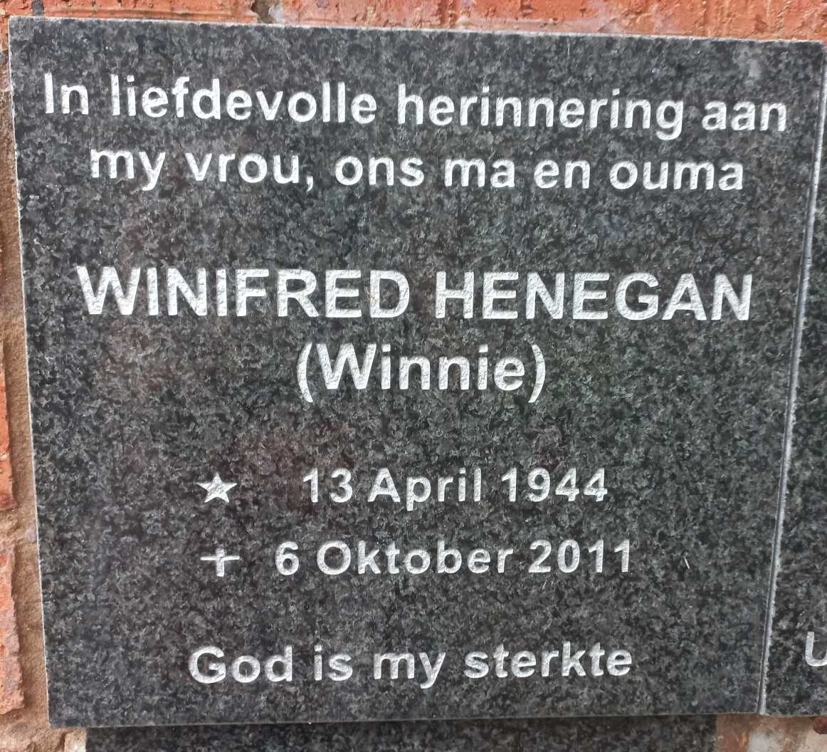 HENEGAN Winifred 1944-2011