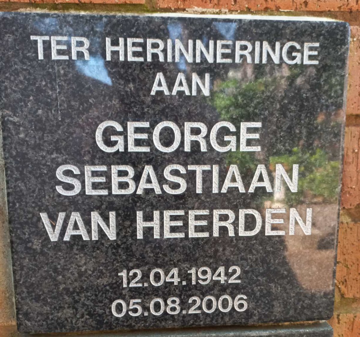 HEERDEN George Sebastiaan, van 1942-2006